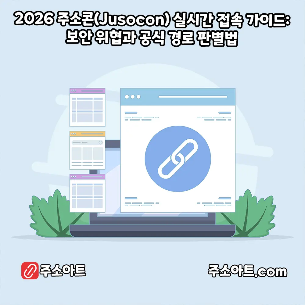 2026 주소콘(Jusocon) 실시간 접속 가이드: 보안 위협과 공식 경로 판별법