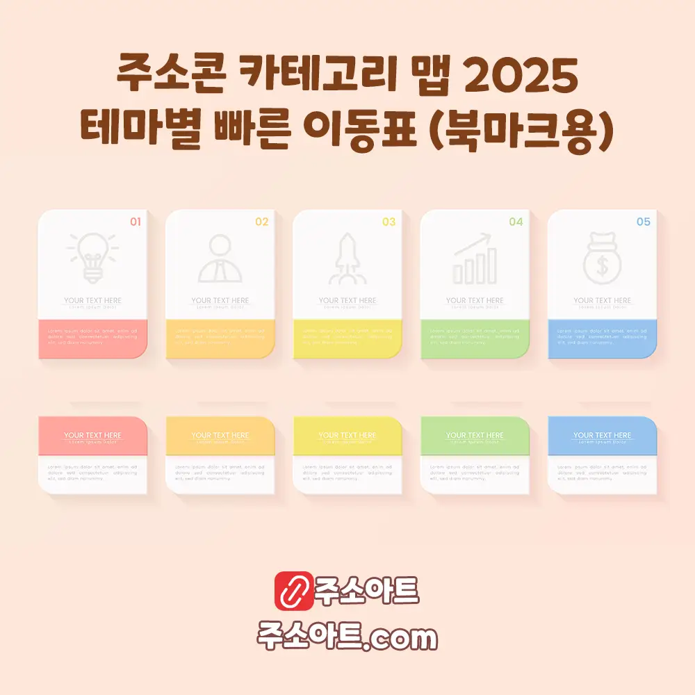 주소콘 카테고리 맵 2025: 테마별 빠른 이동표 (북마크용)