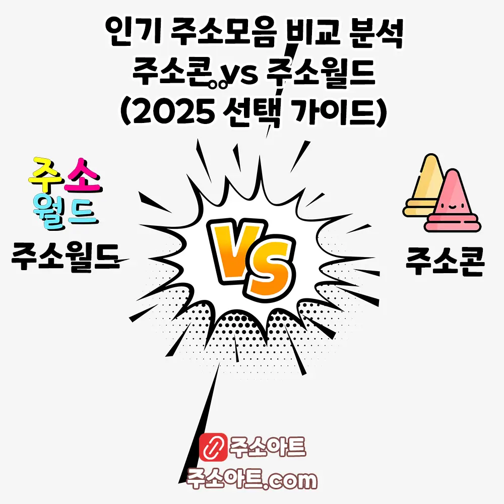 인기 주소모음 비교 분석: 주소콘 vs 주소월드 (2025 선택 가이드)